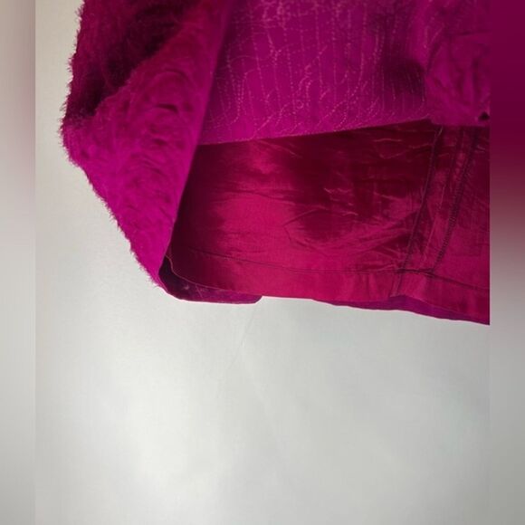 Etcetera 3D Raw Textured Floral Silk Sheath Dress Fuchsia Formal Chic Sz 4 - Picture 7 of 13